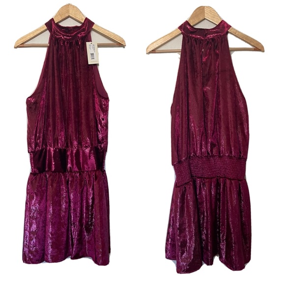 Ramy Brook red velvet Ellin mini dress Size small NEW orgi. $395 - Picture 2 of 3